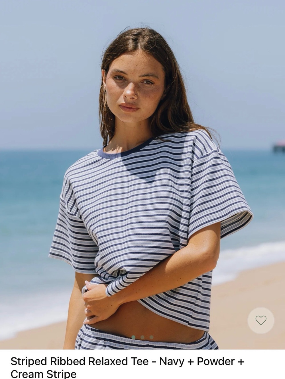 Daily Drills Navy, Powder & Cream Striped Tee